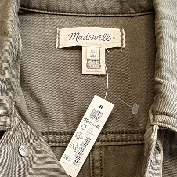 Madewell Chino Safari Cotton Cargo Utility Belted Jacket XS NWT - Picture 8 of 10